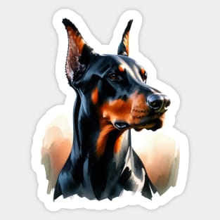 Doberman Pinscher Watercolor - Beautiful Dog Sticker